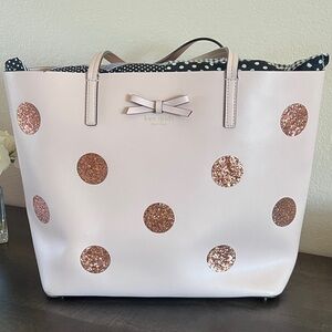 Kate Spade Little Len Dewey Street Gilter Polka Dot Tote